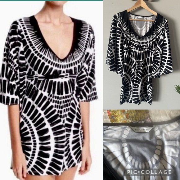 Trina Turk Other - Trina Turk Women's Algiers Tunic Cover Up black White small